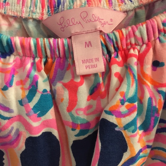 VEUC Lilly Pulitzer La Fortuna Off shoulder top size M - Picture 4 of 5